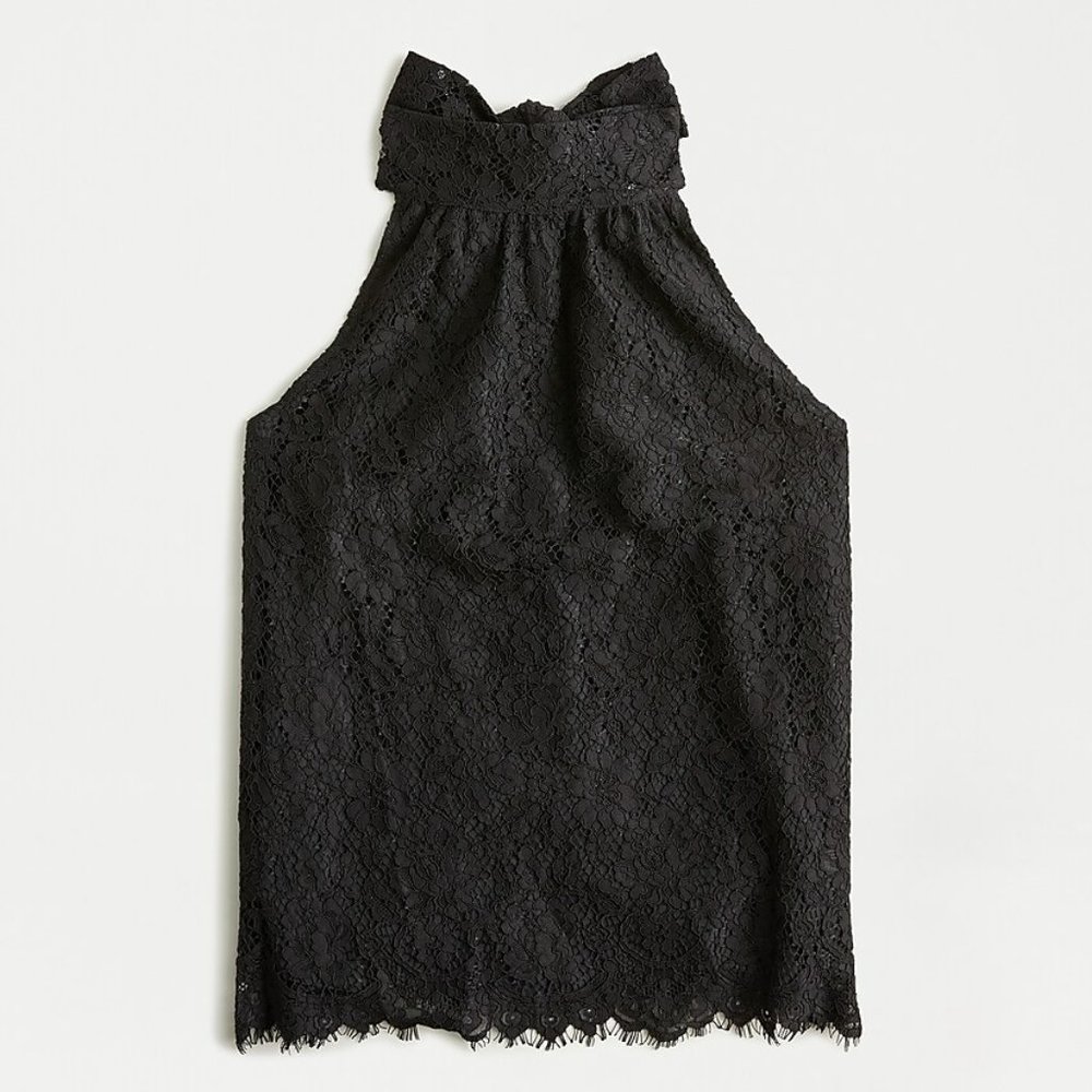 J. Crew Women's NWT Tie-Neck Top in Lace